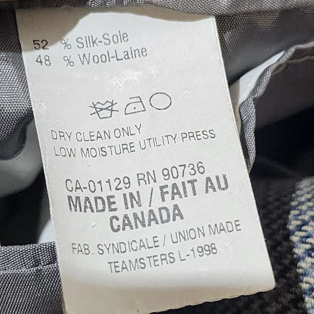 Ralph Lauren Blazer Mens 43R Gray Check Sport Coat Jacket Wool Silk Canada